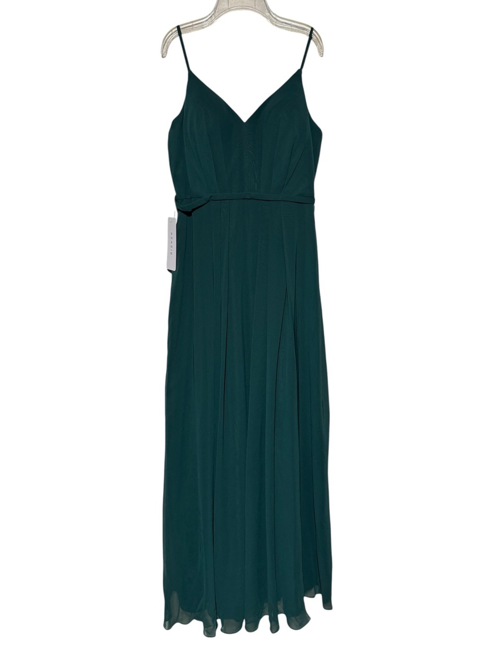 Azazie NWT Everest Bridesmaid Dress Sz 10 Pine Green Maxi Gown Wedding Holiday